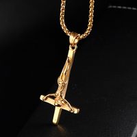 Retro Cross 304 Stainless Steel Plating 18K Gold Plated Men's Pendant Necklace main image 3