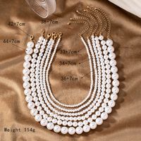 Elegant Solid Color Imitation Pearl Beaded Women's Necklace main image 6