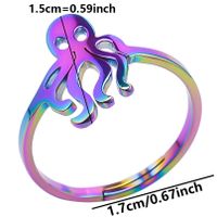 Simple Style Classic Style Color Block Octopus Stainless Steel Rings sku image 2