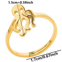 Simple Style Classic Style Color Block Octopus Stainless Steel Rings sku image 3