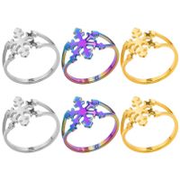 Retro Snowflake Stainless Steel Rings main image 4