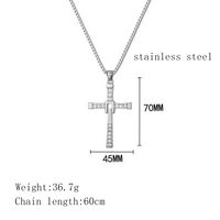 304 Stainless Steel 18K Gold Plated Fashion Diamond Cross Zircon main image 7