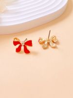 1 Pair Simple Style Classic Style Bow Knot Enamel Alloy Ear Studs main image 4