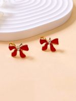 1 Pair Simple Style Classic Style Bow Knot Enamel Alloy Ear Studs main image 5