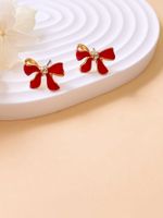 1 Pair Simple Style Classic Style Bow Knot Enamel Alloy Ear Studs main image 1