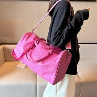 Unisex Pu Leather Solid Color Streetwear Round Zipper Handbag Travel Bag main image 2