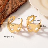 Wholesale Jewelry Elegant Solid Color Ferroalloy 14k Gold Plated Plating Hollow Out Hoop Earrings main image 7