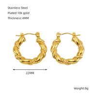 1 Piece Simple Style Classic Style Solid Color Polishing Plating Stainless Steel Titanium Steel Titanium Steel 18K Gold Plated Earrings sku image 1