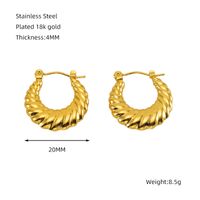 1 Piece Simple Style Classic Style Solid Color Polishing Plating Stainless Steel Titanium Steel Titanium Steel 18K Gold Plated Earrings sku image 3