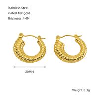 1 Piece Simple Style Classic Style Solid Color Polishing Plating Stainless Steel Titanium Steel Titanium Steel 18K Gold Plated Earrings sku image 5