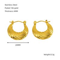 1 Piece Simple Style Classic Style Solid Color Polishing Plating Stainless Steel Titanium Steel Titanium Steel 18K Gold Plated Earrings sku image 8