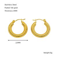 1 Piece Simple Style Classic Style Solid Color Polishing Plating Stainless Steel Titanium Steel Titanium Steel 18K Gold Plated Earrings sku image 7
