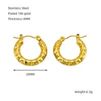 1 Piece Simple Style Classic Style Solid Color Polishing Plating Stainless Steel Titanium Steel Titanium Steel 18K Gold Plated Earrings sku image 2