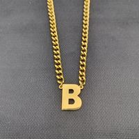 Simple Style Classic Style Letter 304 Stainless Steel Hollow Out Men's Pendant Necklace sku image 2