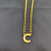 Simple Style Classic Style Letter 304 Stainless Steel Hollow Out Men's Pendant Necklace sku image 3