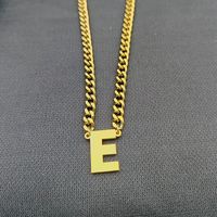 Simple Style Classic Style Letter 304 Stainless Steel Hollow Out Men's Pendant Necklace sku image 5