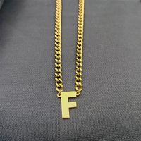 Simple Style Classic Style Letter 304 Stainless Steel Hollow Out Men's Pendant Necklace sku image 6