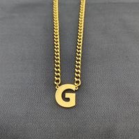 Simple Style Classic Style Letter 304 Stainless Steel Hollow Out Men's Pendant Necklace sku image 7