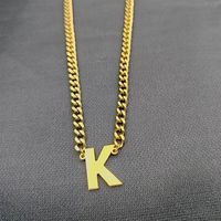 Simple Style Classic Style Letter 304 Stainless Steel Hollow Out Men's Pendant Necklace sku image 11