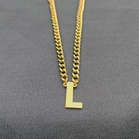 Simple Style Classic Style Letter 304 Stainless Steel Hollow Out Men's Pendant Necklace sku image 12