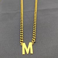 Simple Style Classic Style Letter 304 Stainless Steel Hollow Out Men's Pendant Necklace sku image 13