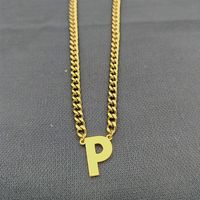 Simple Style Classic Style Letter 304 Stainless Steel Hollow Out Men's Pendant Necklace sku image 15