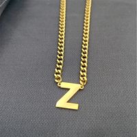 Simple Style Classic Style Letter 304 Stainless Steel Hollow Out Men's Pendant Necklace sku image 25