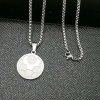 Stainless Steel Sports Polishing Plating Carving Solid Color Pendant Necklace main image 8