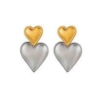 1 Piece Classic Style Commute Heart Shape Plating 304 Stainless Steel 18K Gold Plated Drop Earrings main image 3