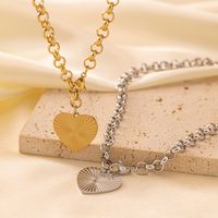Edelstahl 304 18 Karat Vergoldet Einfacher Stil Polieren Überzug Herzform Halskette Mit Anhänger main image 1