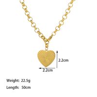 304 Stainless Steel 18K Gold Plated Simple Style Polishing Plating Heart Shape Pendant Necklace main image 3