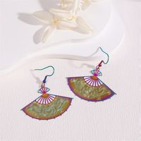 1 Pair Retro Simple Style Peacock Leaves Plating 201 Stainless Steel K Gold Plated Drop Earrings main image 9