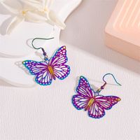 1 Pair Retro Simple Style Peacock Leaves Plating 201 Stainless Steel K Gold Plated Drop Earrings main image 6