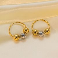 1 Pair Simple Style Geometric Solid Color Plating 304 Stainless Steel 18K Gold Plated Hoop Earrings main image 4