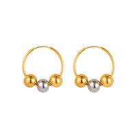 1 Pair Simple Style Geometric Solid Color Plating 304 Stainless Steel 18K Gold Plated Hoop Earrings main image 2