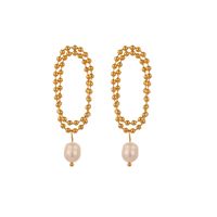 1 Pair Classic Style Solid Color Chain Plating 304 Stainless Steel Plastic 18K Gold Plated Drop Earrings main image 2