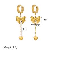 304 Stainless Steel 18K Gold Plated Vintage Style Plating Butterfly Jewelry Set sku image 2