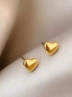 1 Pair Simple Style Heart Shape Stainless Steel Ear Studs main image 8