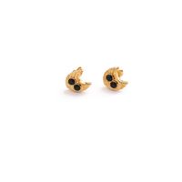 1 Pair Vintage Style Owl Plating Inlay Copper Zircon 18k Gold Plated Ear Studs main image 4
