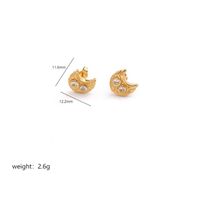 1 Pair Vintage Style Owl Plating Inlay Copper Zircon 18k Gold Plated Ear Studs sku image 1