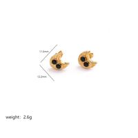 1 Pair Vintage Style Owl Plating Inlay Copper Zircon 18k Gold Plated Ear Studs sku image 2