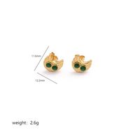 1 Pair Vintage Style Owl Plating Inlay Copper Zircon 18k Gold Plated Ear Studs sku image 4