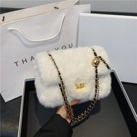 Women's Fur Solid Color Classic Style Square Lock Clasp Square Bag main image 8
