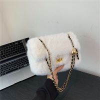 Women's Fur Solid Color Classic Style Square Lock Clasp Square Bag main image 9
