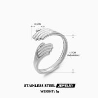 304 Stainless Steel 18K Gold Plated Casual Retro Plating Palm Open Rings sku image 1