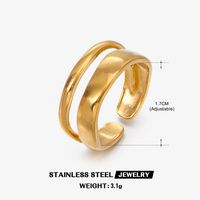 304 Stainless Steel 18K Gold Plated Simple Style Plating Geometric Rings sku image 2