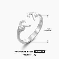 304 Stainless Steel 18K Gold Plated IG Style Plating Heart Shape Open Ring sku image 12