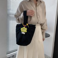 Women's Nylon Lingge Classic Style Sewing Thread Bucket Magnetic Buckle Handbag sku image 8