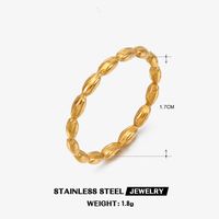 Edelstahl 304 18 Karat Vergoldet Einfacher Stil Überzug Geometrisch Ringe sku image 4