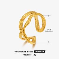 Edelstahl 304 18 Karat Vergoldet Einfacher Stil Überzug Geometrisch Ringe sku image 5